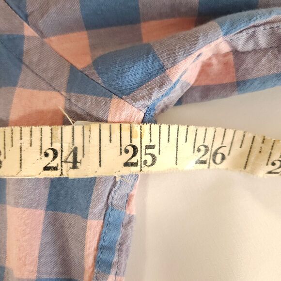 J Crew Men XL Pink Blue Plaid Flex Washed Long Sleeve Button Up Down Shirt - Picture 5 of 7